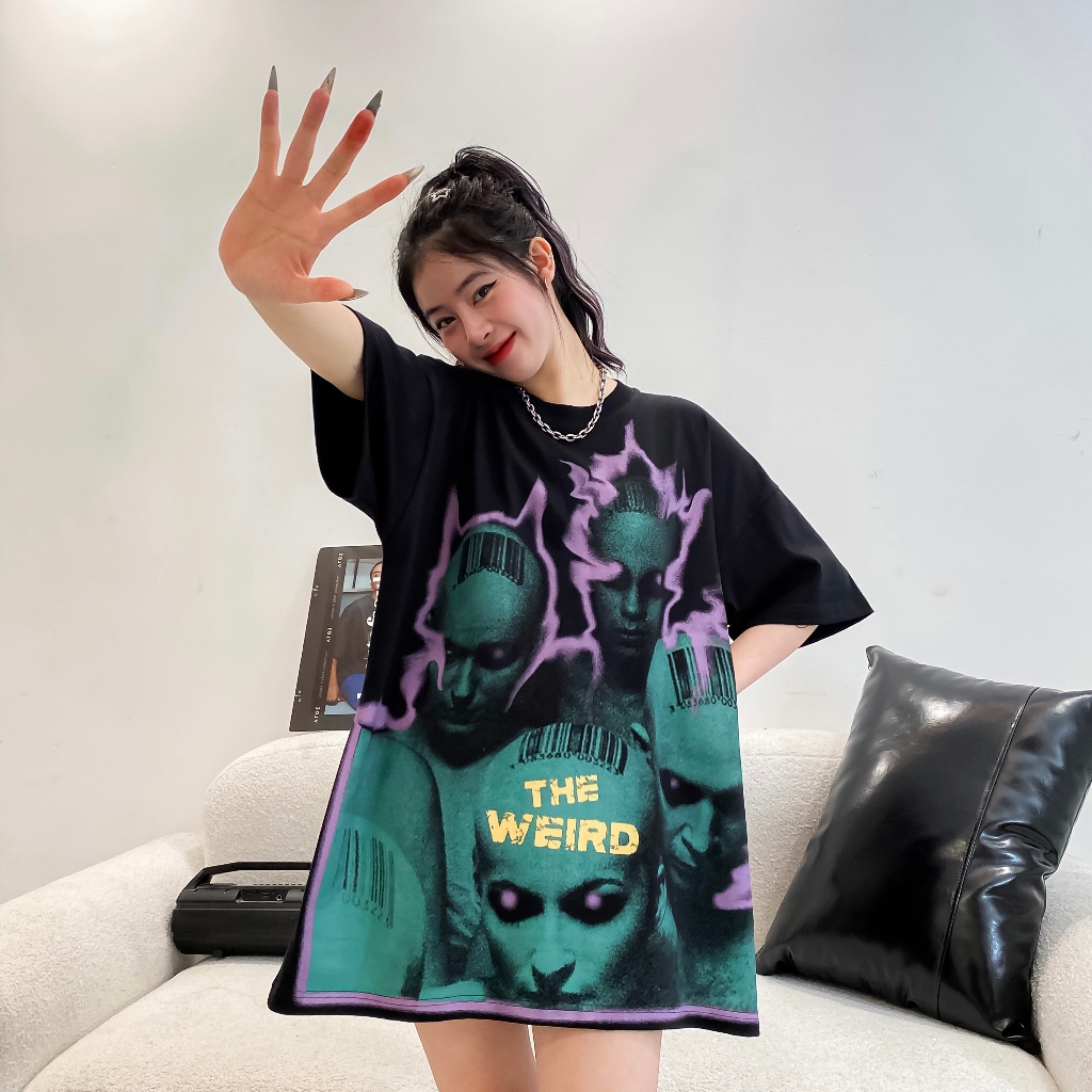 LOCAL BRAND Áo thun The Weird Phong Cách Unisex Form Rộng ATK827