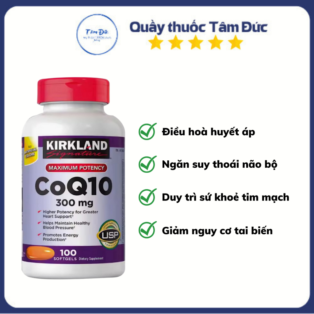 Viên uống hỗ trợ tim mạch CoQ10 Kirkland 100 viên