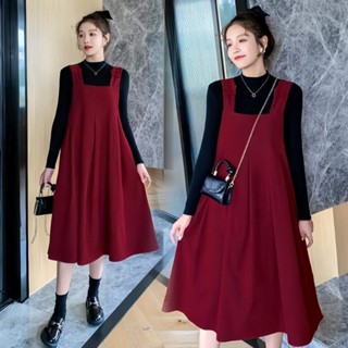 Váy Bầu set yếm + áo thu đông siêu xinh-Mặc dạo phố, đi chơi, du lịch