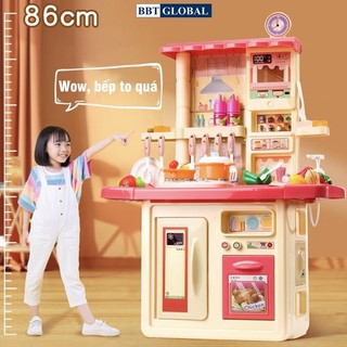 (Tặng bộ tạp dề hình thú) Đồ chơi nấu ăn, nhà bếp cao cấp cho bé nhiều chức năng Bbt Global cỡ lớn cao cấp
