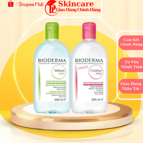 Nước Tẩy Trang Bioderma Chính Hãng Cho Da Dầu Mụn Và Da Nhạy Cảm 500ml, Bio 100ml Dịu Nhẹ