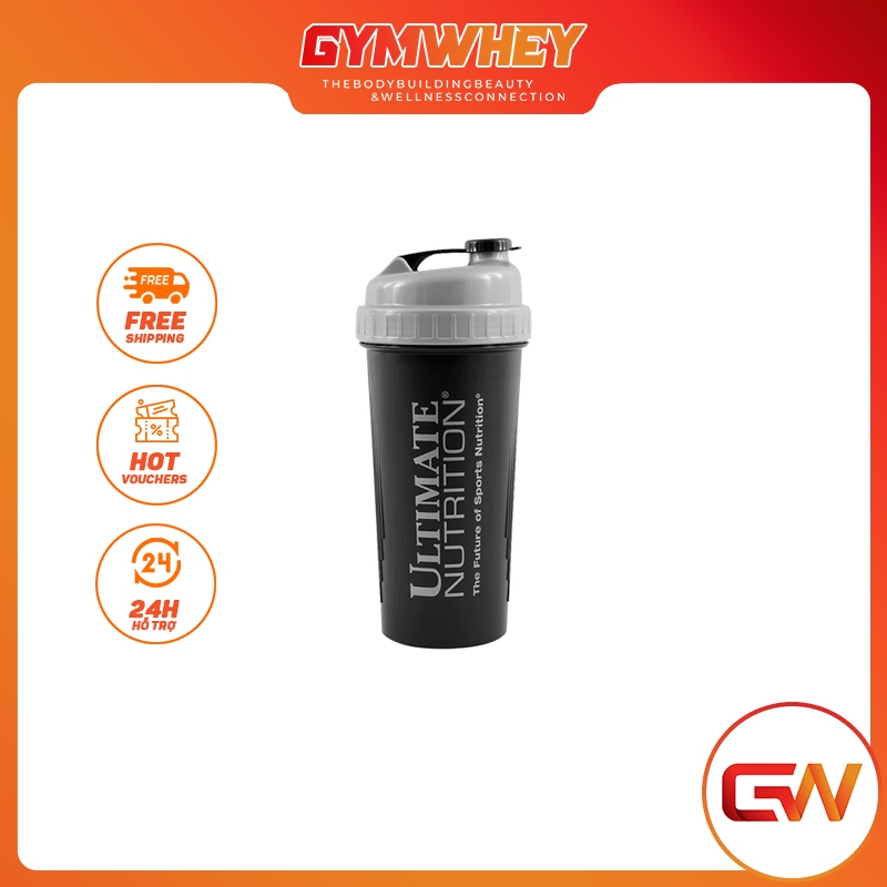 Bình lắc Tập Gym Phụ Kiện Tập Luyện Thể hình ULTIMATE NUTRITION SHAKER 1N 700ML