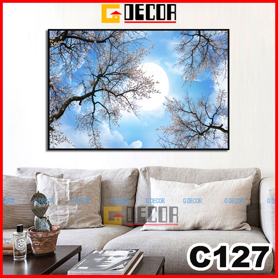Tranh treo tường canvas 1 bức hiện đại, tranh phong cảnh trang trí phòng khách, phòng ngủ, spa C127