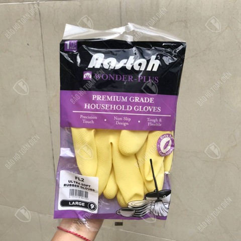 Găng tay cao su rửa chén bát Nastah FL2 _ Bao tay nhập khẩu Malaysia Siêu bền và Dày dặn, không mùi
