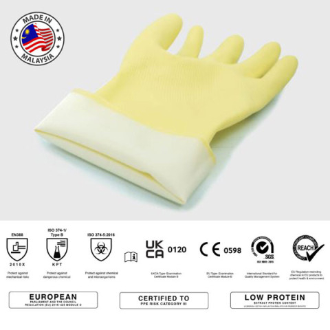 Găng tay cao su rửa chén bát Nastah FL2 _ Bao tay nhập khẩu Malaysia Siêu bền và Dày dặn, không mùi