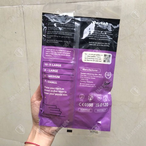 Găng tay cao su rửa chén bát Nastah FL2 _ Bao tay nhập khẩu Malaysia Siêu bền và Dày dặn, không mùi