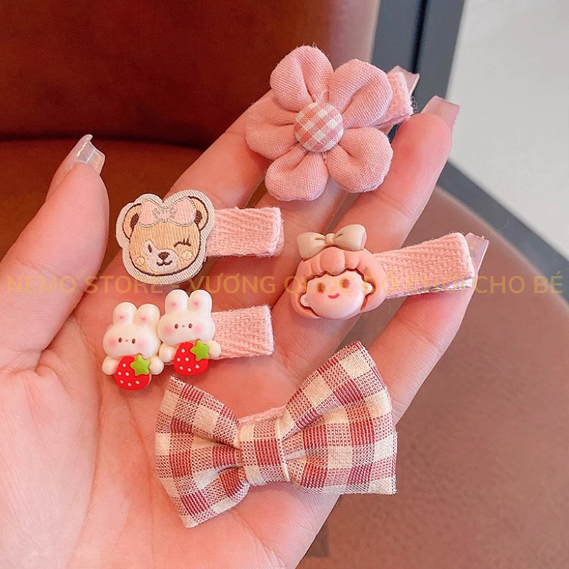 Kẹp tóc cho bé gái 15 chi tiết NEMO STORE đẹp dễ thương, họa tiết hoạt hình
