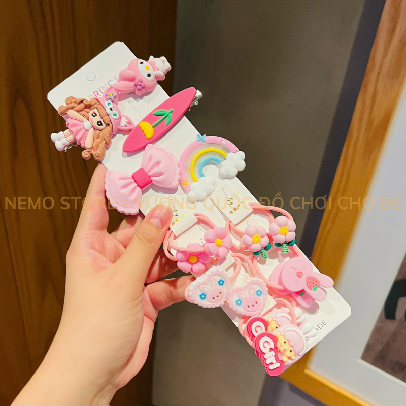 Kẹp tóc cho bé gái 15 chi tiết NEMO STORE đẹp dễ thương, họa tiết hoạt hình