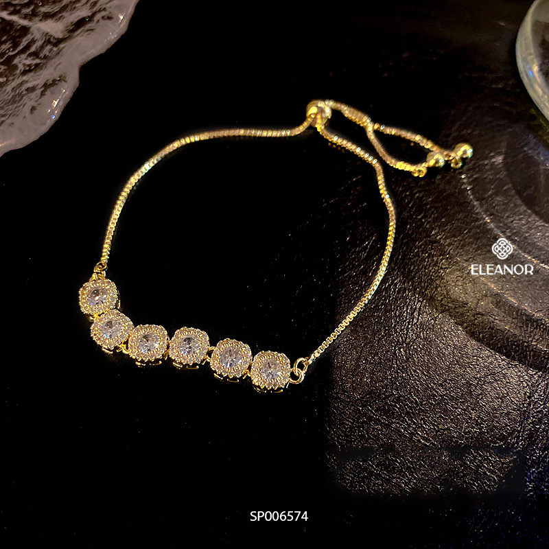 Vòng tay nữ dây rút titan Eleanor Accessories đính đá phụ kiện trang sức 6574