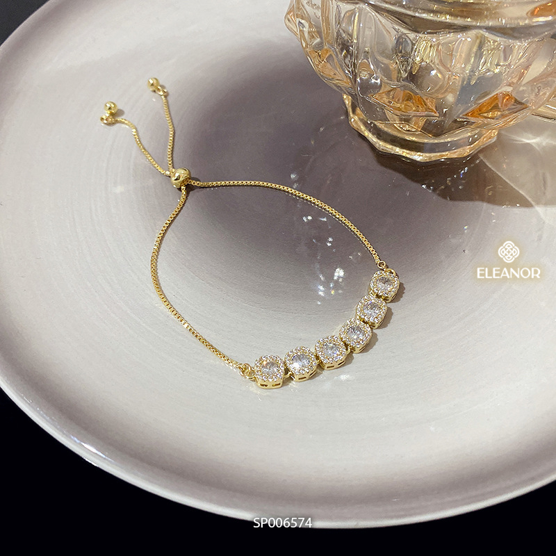 Vòng tay nữ dây rút titan Eleanor Accessories đính đá phụ kiện trang sức 6574