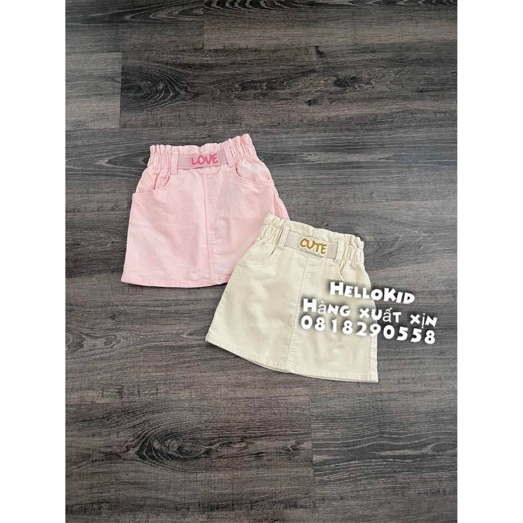 Cv19-Chân váy nhung túi mặt thêu ngộ