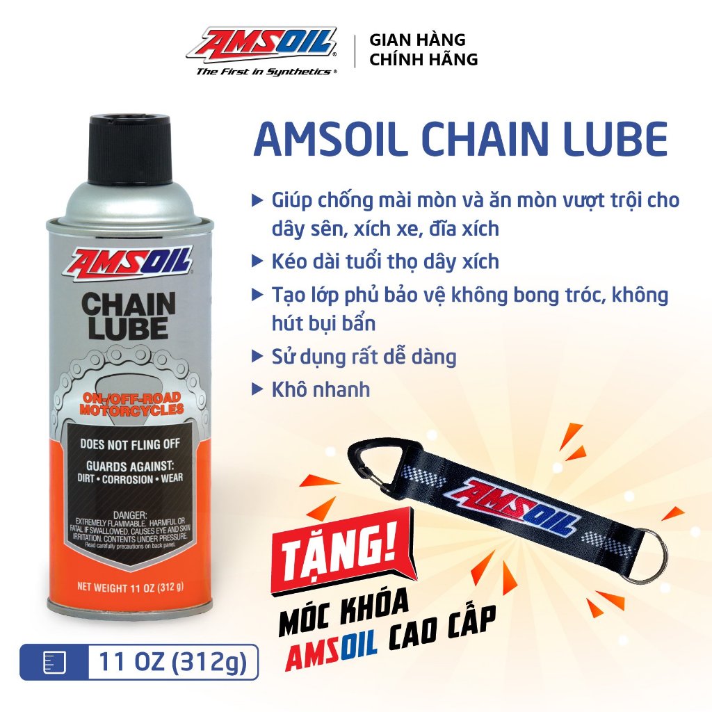 Xịt bôi trơn sên/nhông xích AMSOIL Chain Lube 325ml (ACLSC)