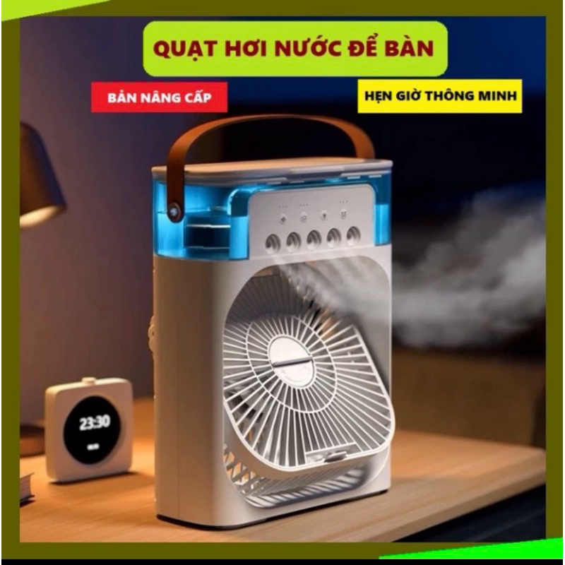 QUẠT ĐIỀU HÒA PHUN SƯƠNG ĐỂ BÀN MINI ĐA CHỨC NĂNG 3 Chế Độ Tích Hợp Led [ KÈM VIDEO]