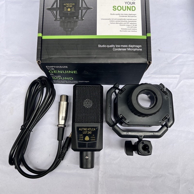 Bộ mic thu âm LGT240 đi sound card k500, chân đế, màng lọc