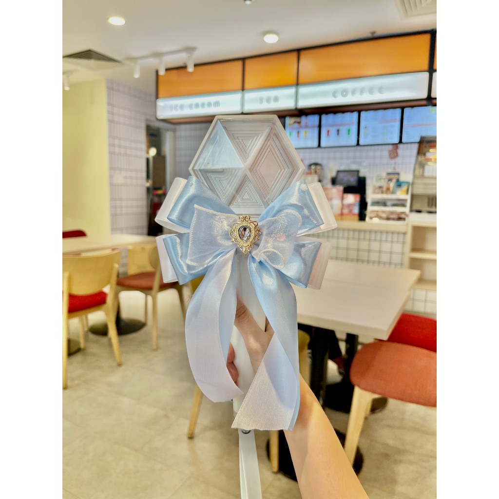 Nơ gắn lightstick handmade theo yêu cầu có thun buộc