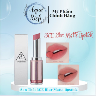 Son Thỏi Lì 3CE Blur Matte Lipstick  Rosiness - Mauve Drizzle - Misty Day - Newtro Wave  