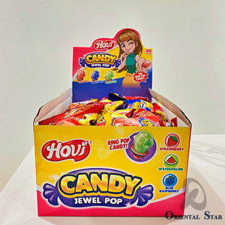Kẹo mút trái cây kẹo nhẫn cho bé hovi jewel pop