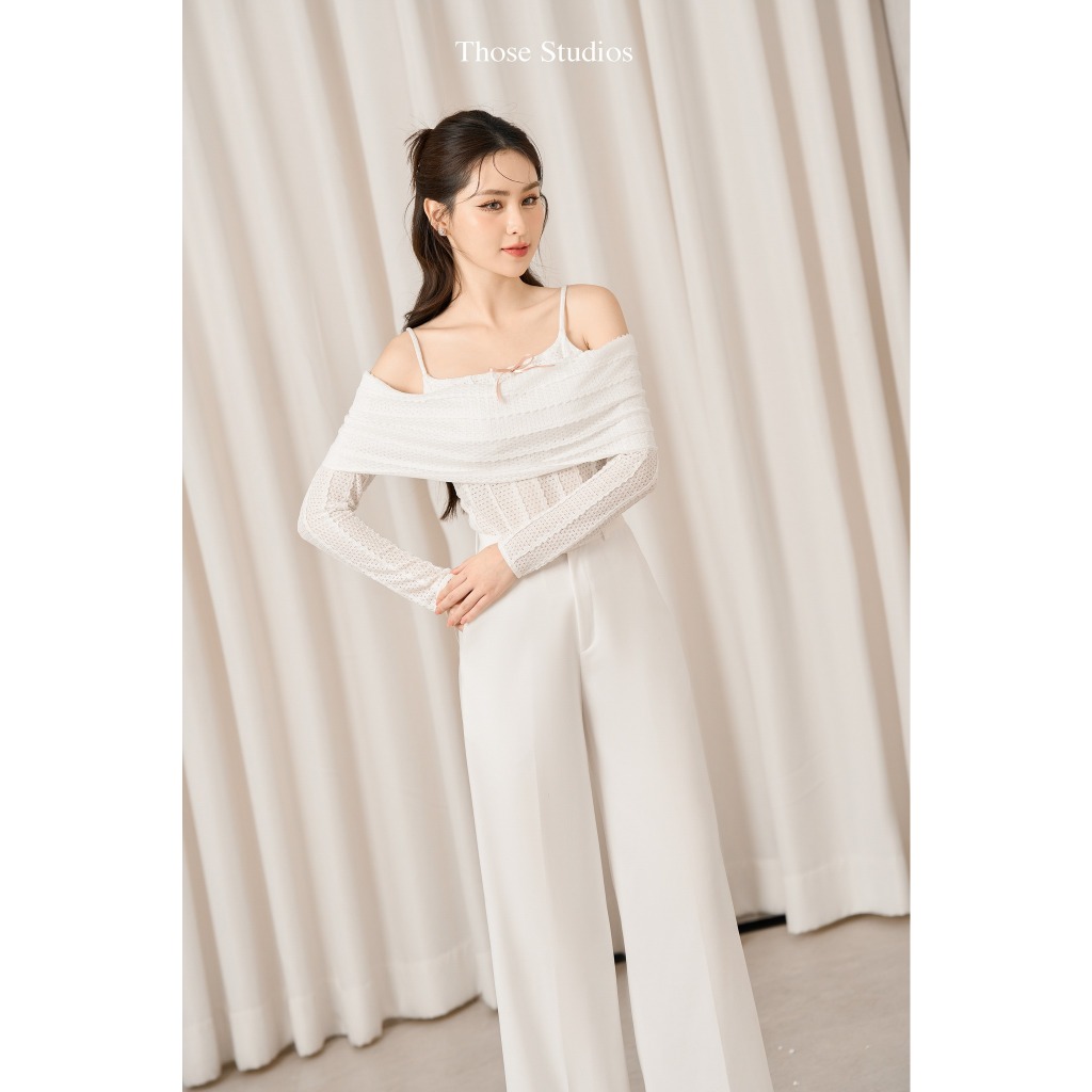 Áo trễ vai nữ, áo tiểu thư tay dài Those Studios bánh bèo nữ tính Erica Top