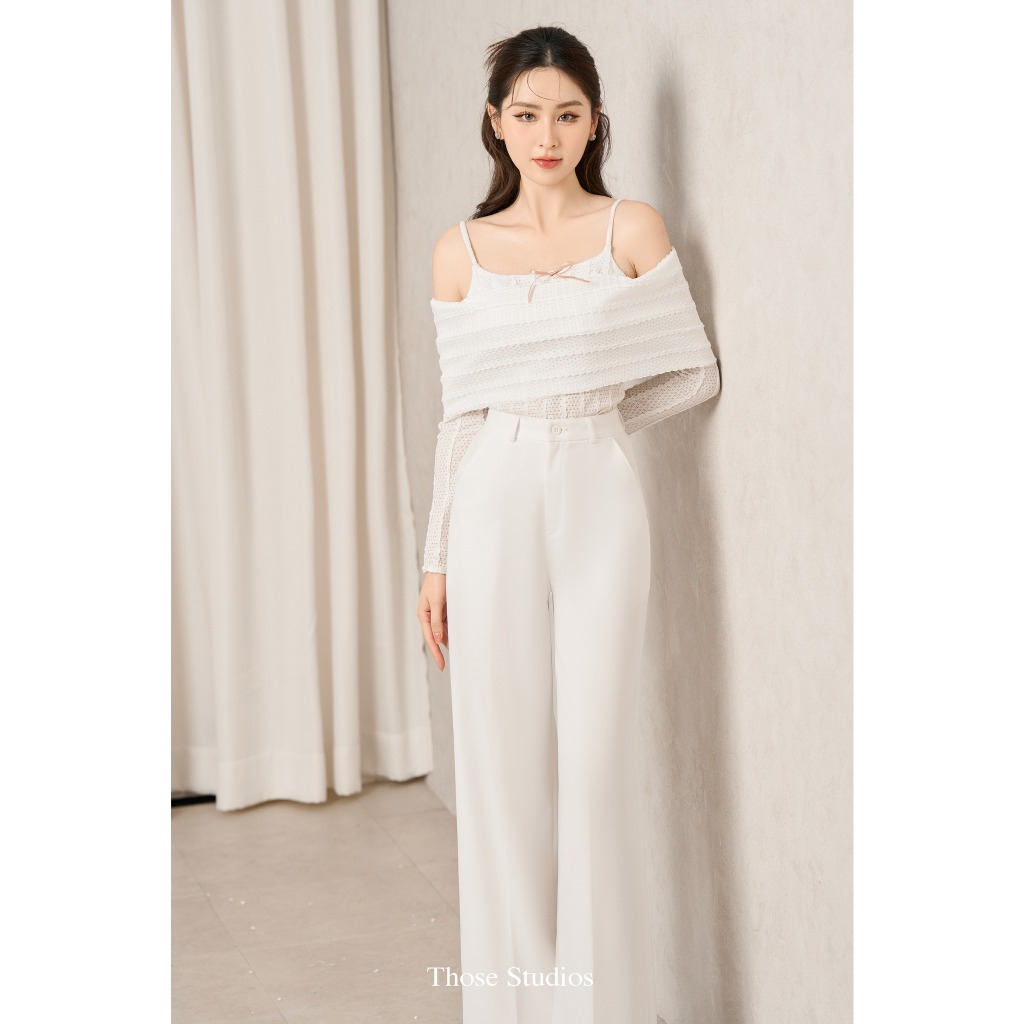 Áo trễ vai nữ, áo tiểu thư tay dài Those Studios bánh bèo nữ tính Erica Top