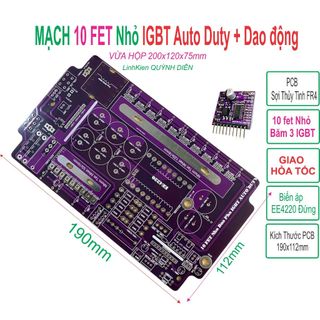 Pcb 10 fet nhỏ băm igbt auto duty, bo mạch kích đ iện kèm dao động lắp sẵn - linh kiện điện tử quỳnh diễn