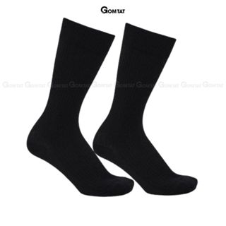  Tất vớ nam cổ cao GOMTAT đi giày tây chất liệu cotton khử mùi thoáng khí họa tiết gân chìm màu đen - TAY-FIVE-2008-1DOI 