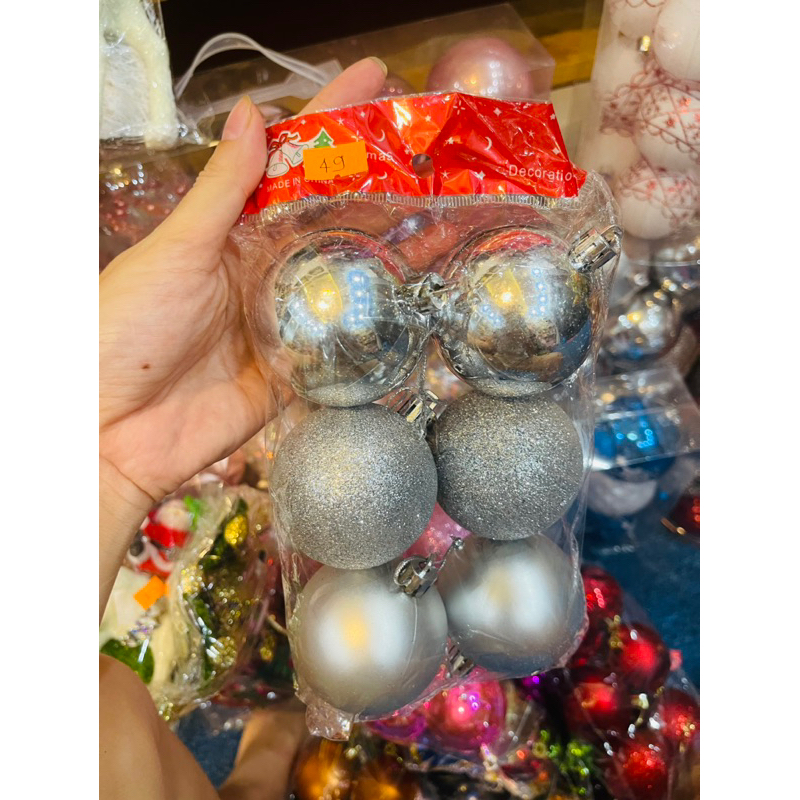 Set 6 quả châu 6cm trang trí cây thông , trang trí giáng sinh