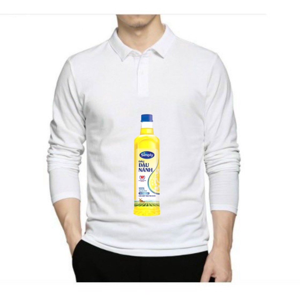 Áo phông Dài Tay Nam in hình Dầu đậu nành Simply 1L