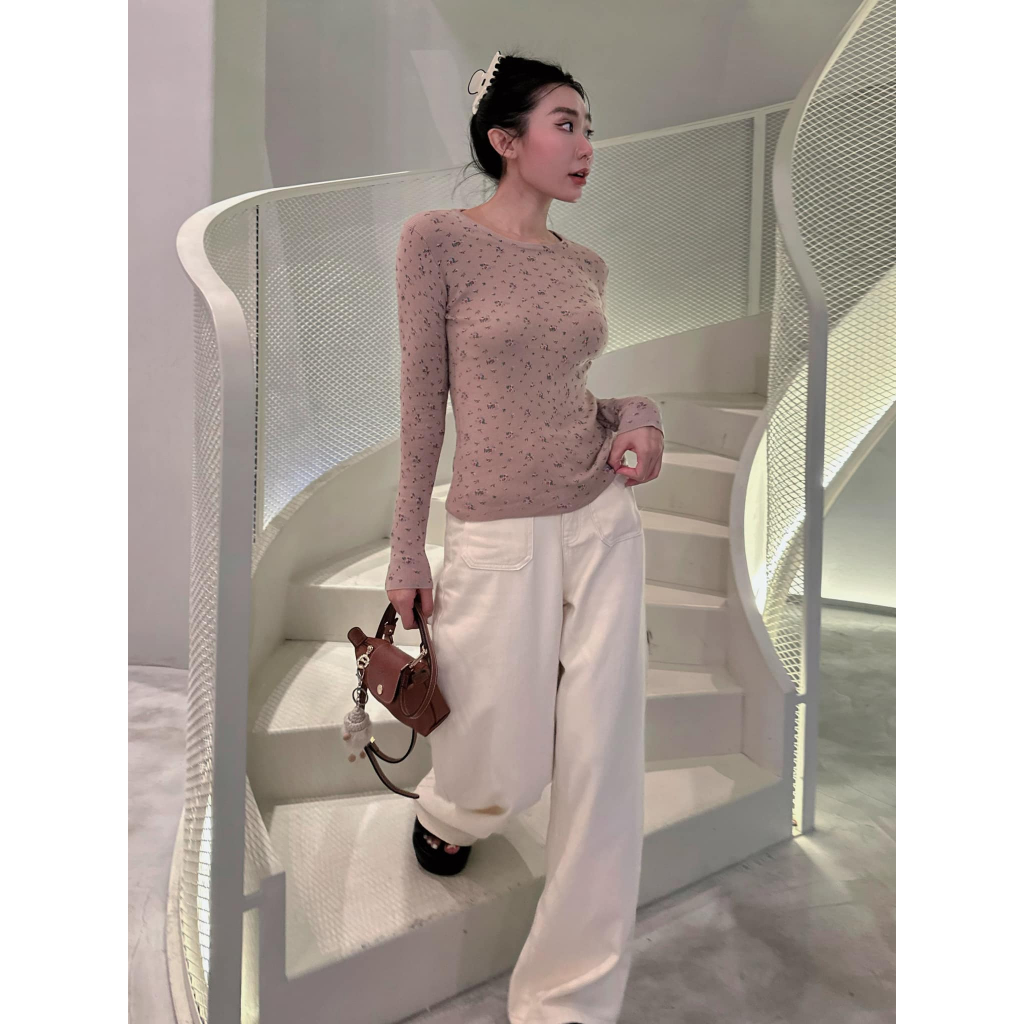 Áo tay dài hoa nhí