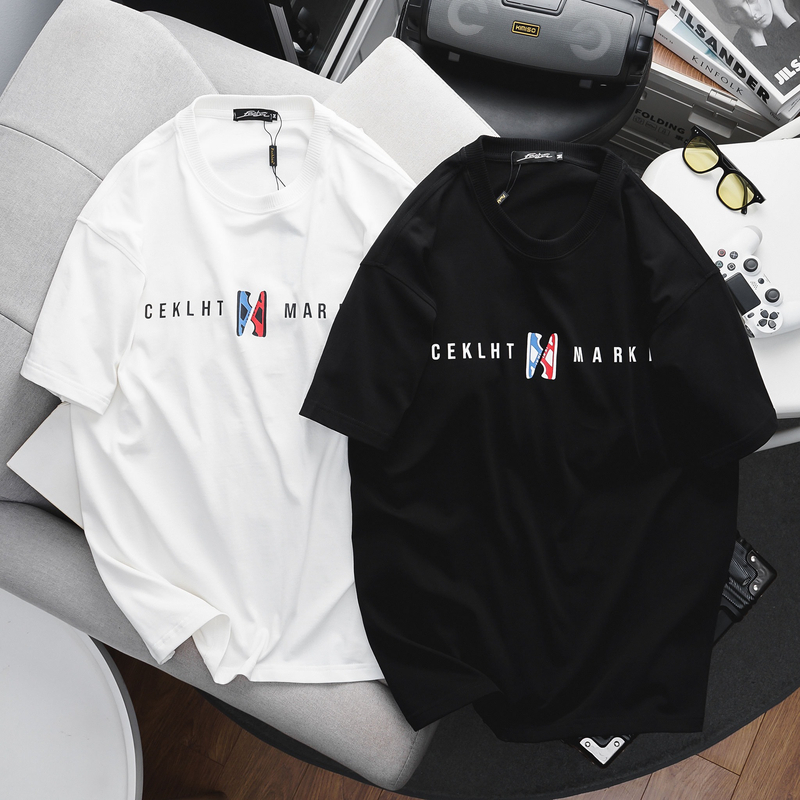 Áo Thun Nam Cổ Tròn Tay Ngắn Vải Cotton In Chữ Ceklht Market AO.127