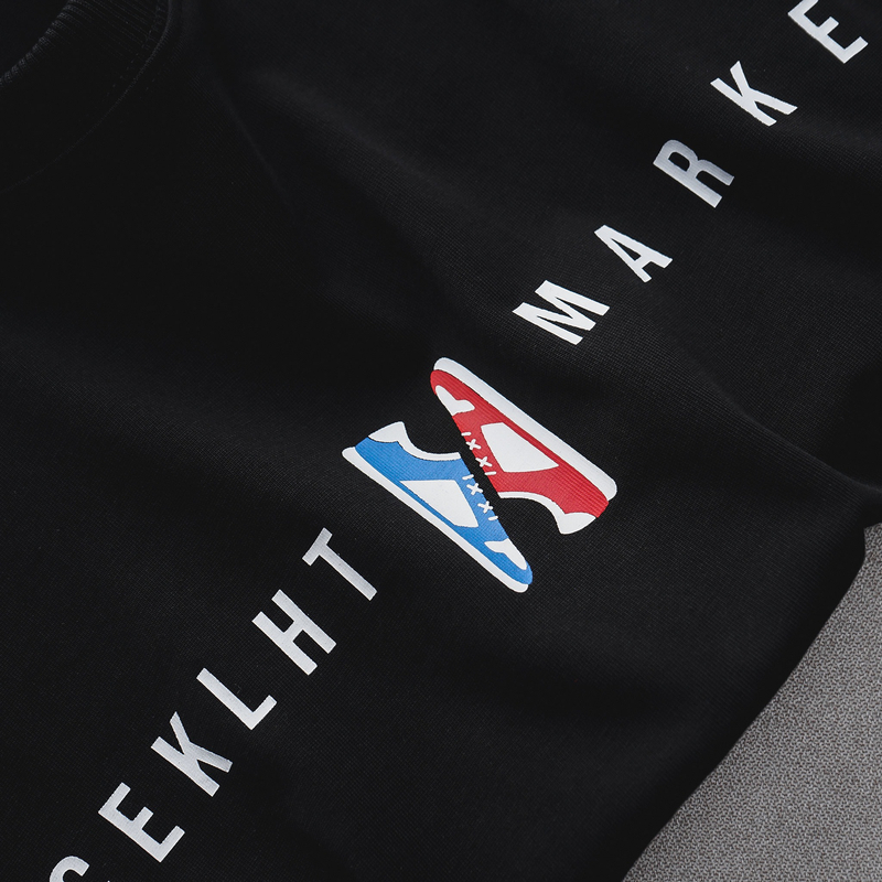 Áo Thun Nam Cổ Tròn Tay Ngắn Vải Cotton In Chữ Ceklht Market AO.127