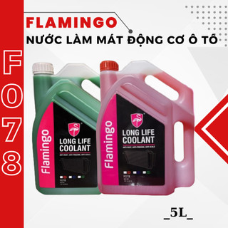 Nước làm mát động cơ ô tô Flamingo F078 - tản nhiệt, ngăn quá tải nhiệt độ, màu đỏ/ xanh-5l