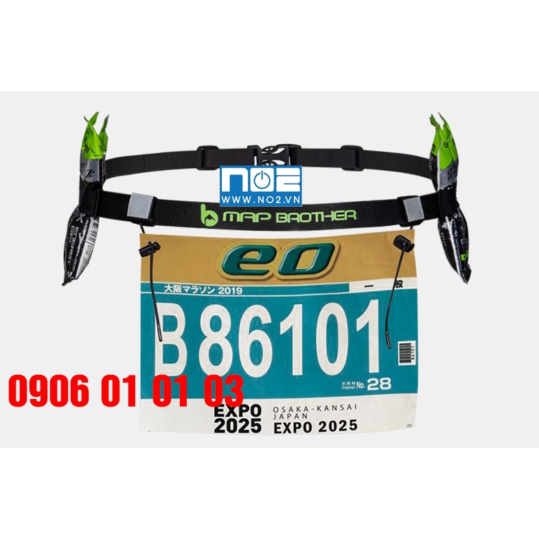 Đai đeo bib chạy bộ có thể đút được 6 gói gel