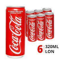 6 Lon nước ngọt Coca cola vị nguyên bản