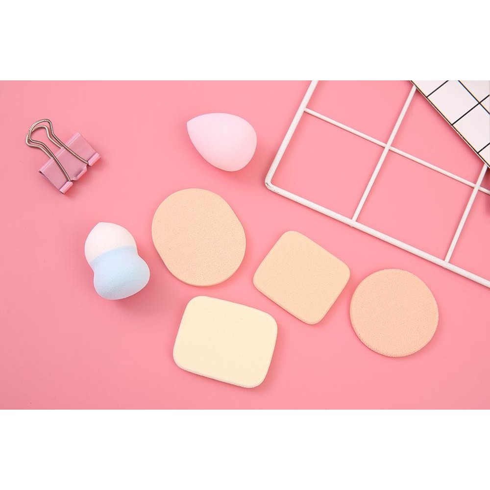 Bông Mút Trang Điểm Tán Kem Nền Keli Set 6 Miếng Chính Hãng