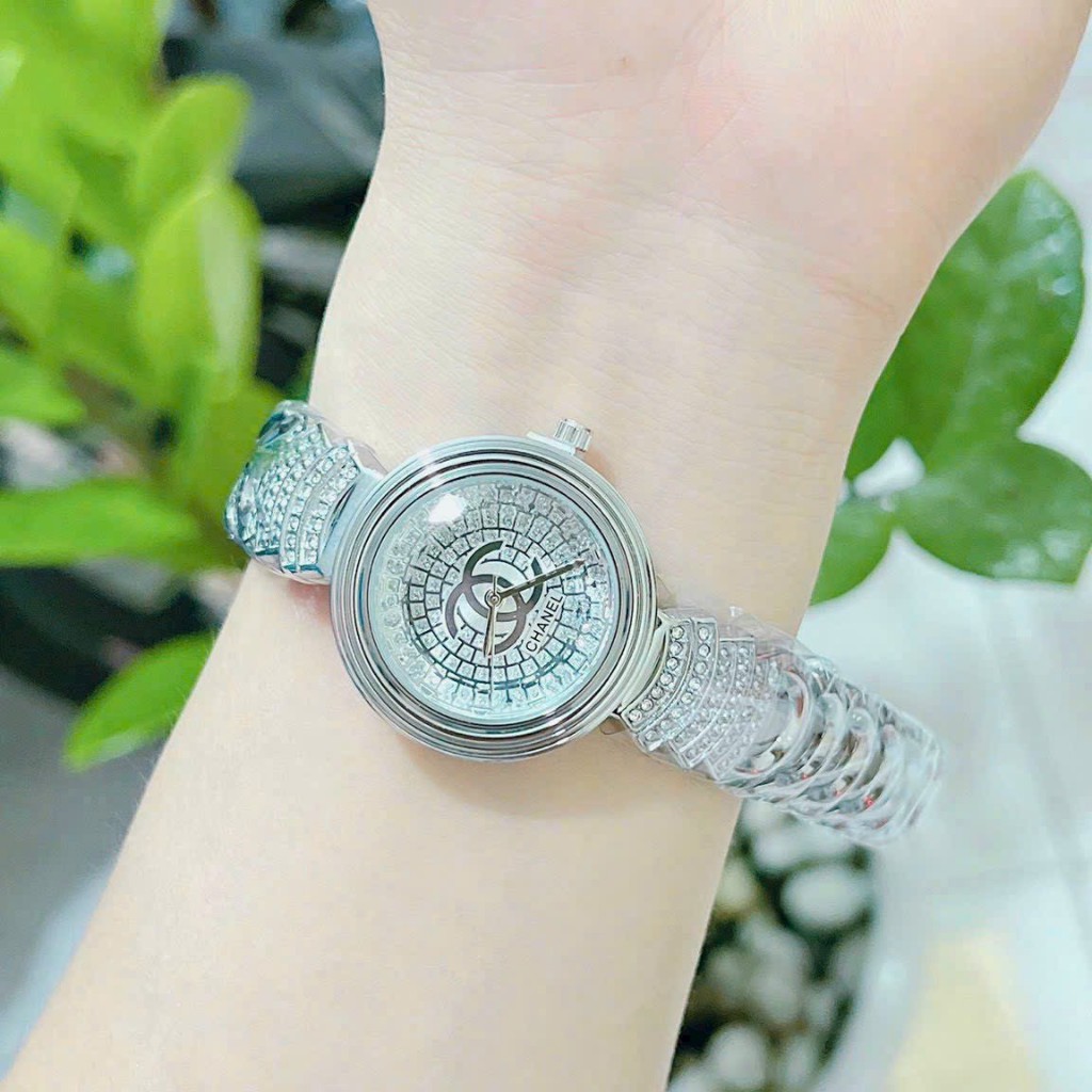 Đồng hồ nữ lắc Chanell013  mặt tròn dây kim loại cao cấp SIÊU HOT chống nước tốt - Bảo hành 12 tháng