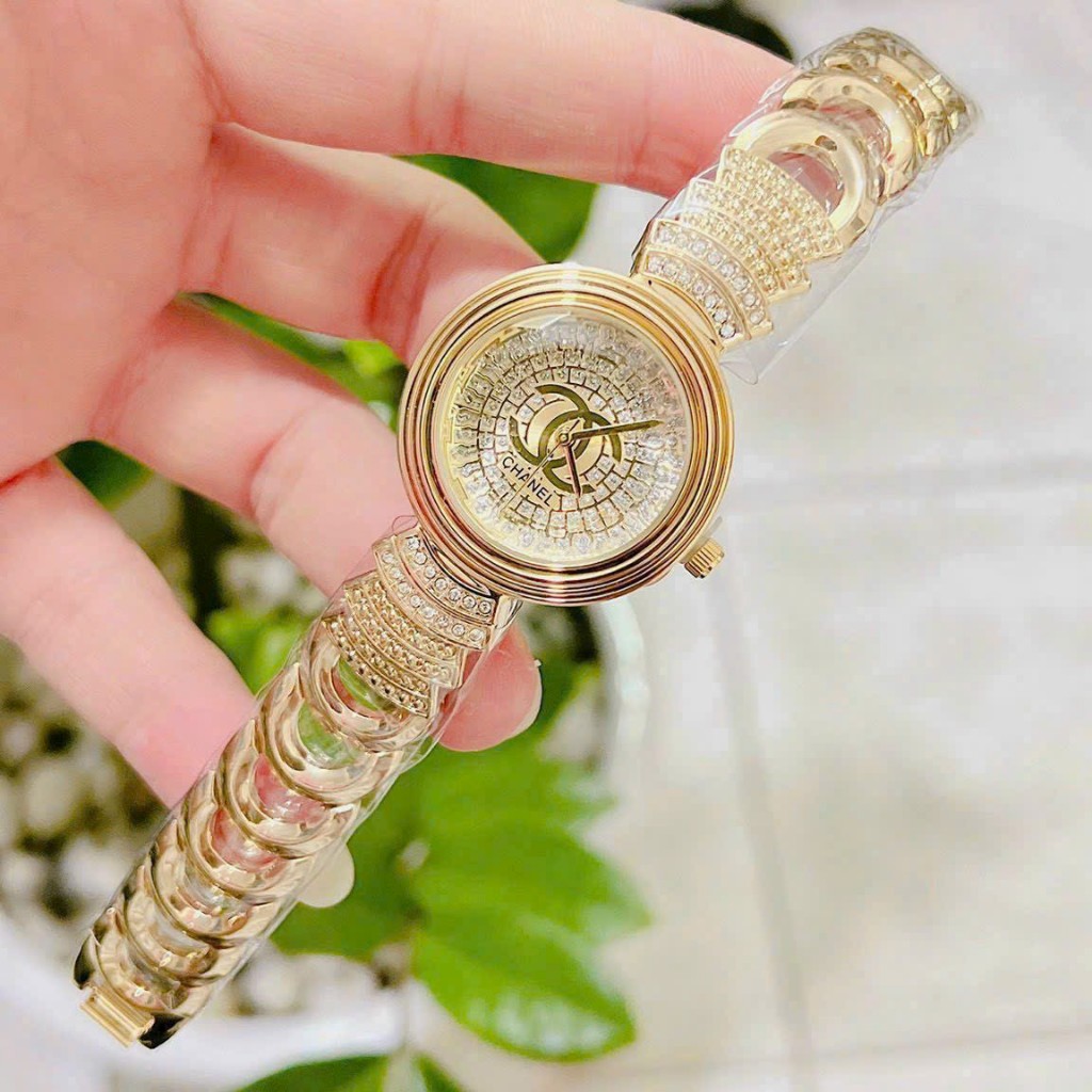Đồng hồ nữ lắc Chanell013  mặt tròn dây kim loại cao cấp SIÊU HOT chống nước tốt - Bảo hành 12 tháng