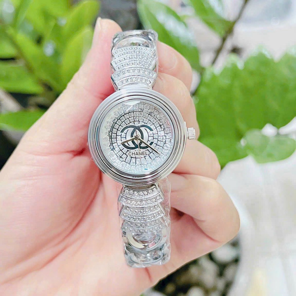 Đồng hồ nữ lắc Chanell013  mặt tròn dây kim loại cao cấp SIÊU HOT chống nước tốt - Bảo hành 12 tháng