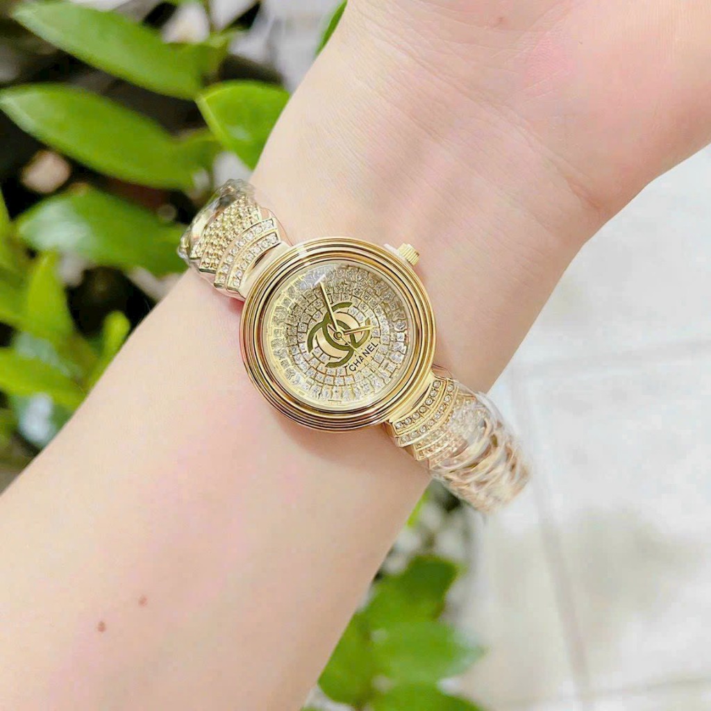 Đồng hồ nữ lắc Chanell013  mặt tròn dây kim loại cao cấp SIÊU HOT chống nước tốt - Bảo hành 12 tháng