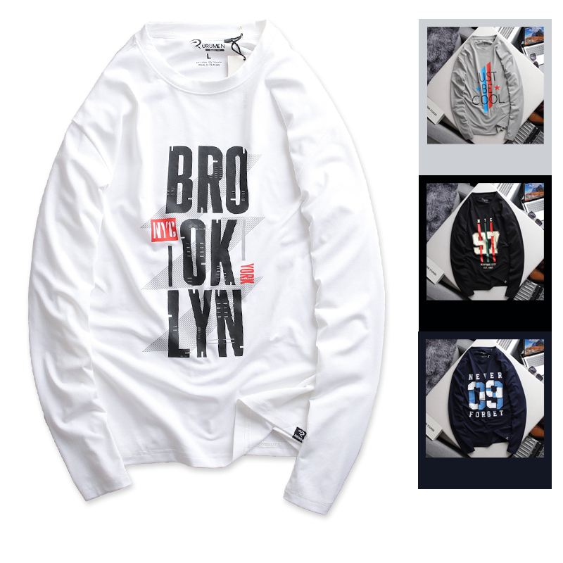 Áo Thun Nam Dài Tay Cổ Tròn Vải Cotton In Chữ Brooklyn Đẹp Có Big Size AO.130