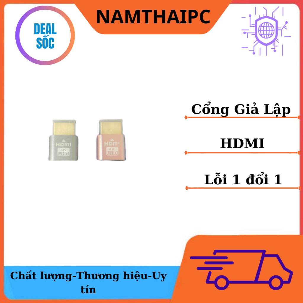 Đầu cắm cổng HDMI mô phỏng màn hình hiển thị ảo 4K 3840x2160 60Hz tại BB.PC