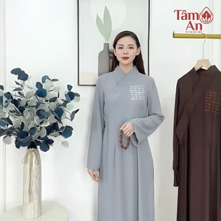 Áo đạo tràng Tâm An đi chùa xanh ghi