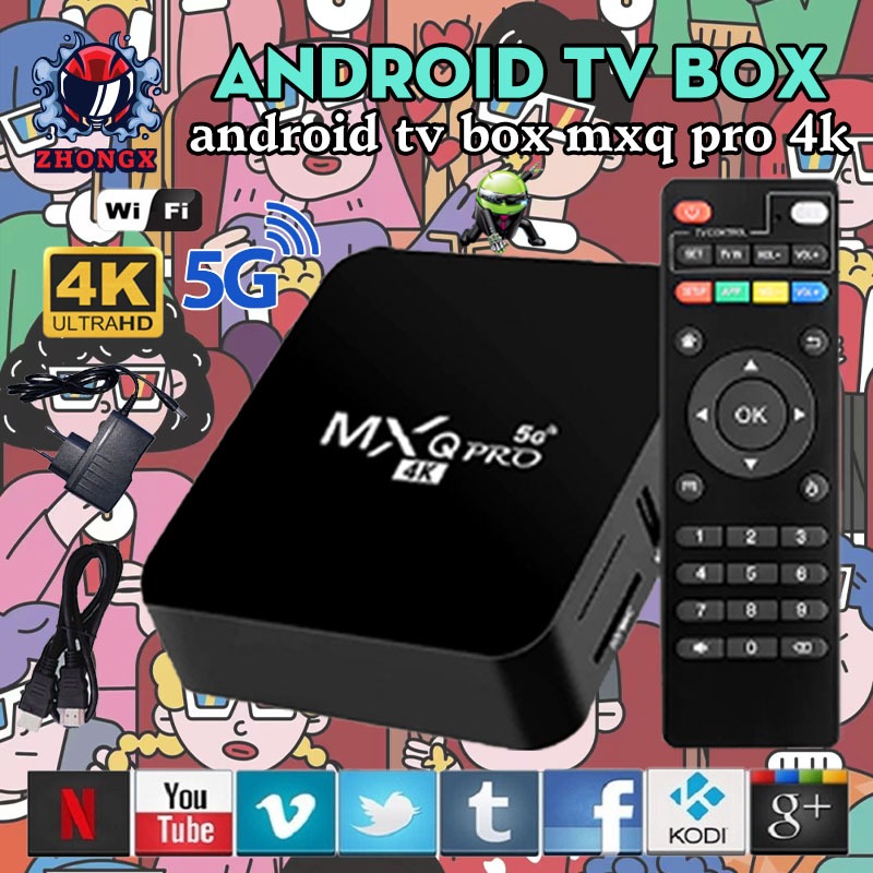 Android TV Box Mxq Pro Ram 16+256GB Smart Tivi Box 4K Wifi 5G Android 11 xem truyền hình 100 kênh miễn phí, xem Youtube