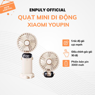 Quạt mini Di Động xiaomi huachuang 5 Tốc Độ Gió Có Màn Hình led , pin dung lượng cao 3000mah