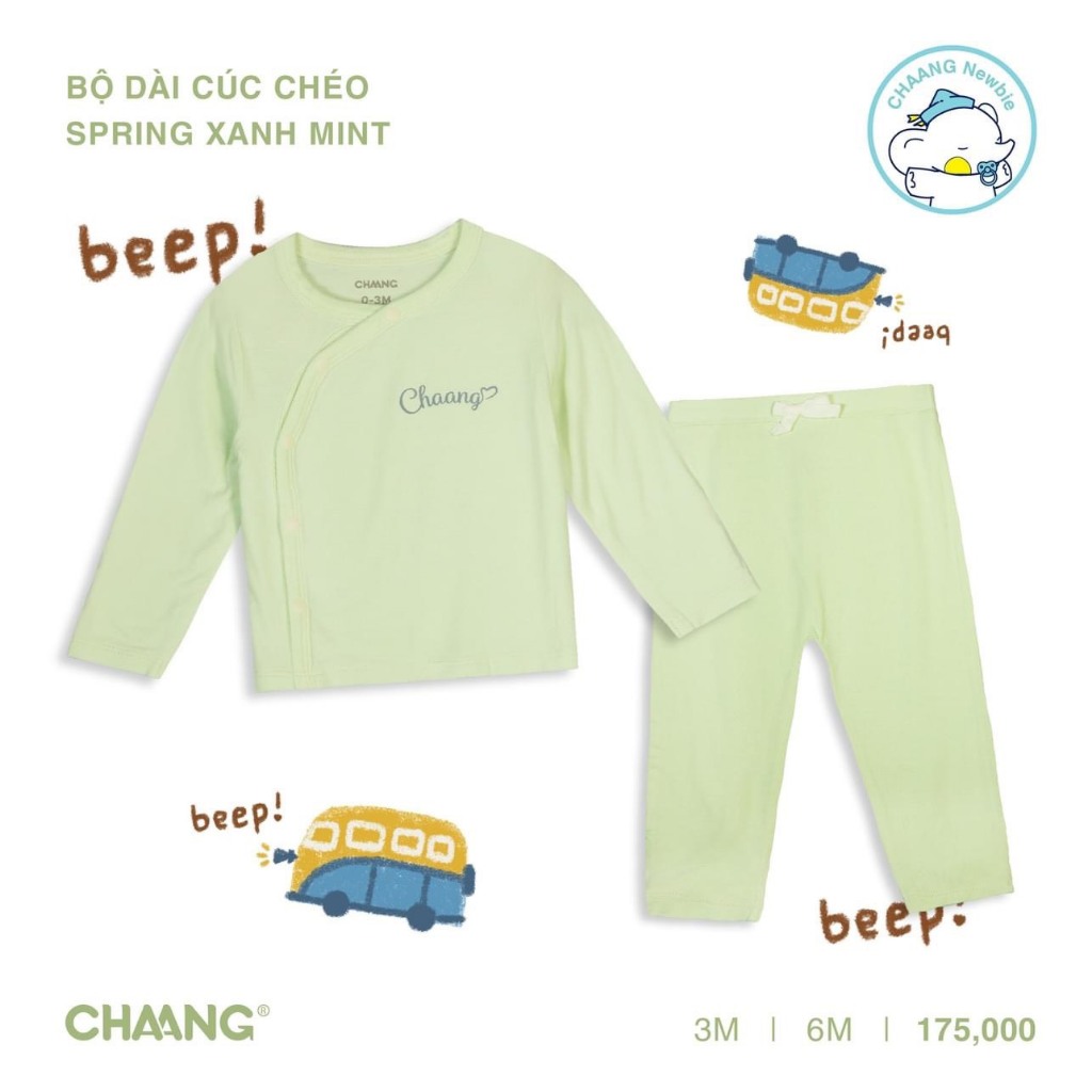 CHAANG - Bộ sơ sinh newbie chaang cho bé trai bé gái size 0-6M