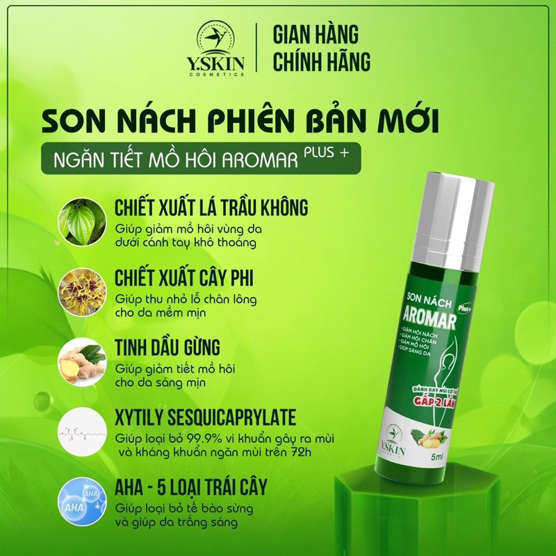 Son Nách AROMAR YSKIN Giúp Giảm Mùi Hôi Nách,Hôi chân,Hôi Tay Hiệu Quả 5ml