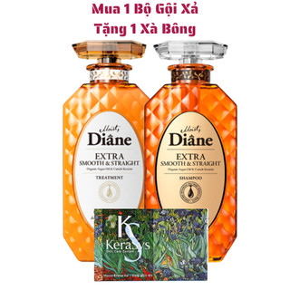 Dầu Gội Dầu Xả Cao Cấp dành cho tóc khô, quăn, không vào nếp Moist Diane Extra Straight nhật bản