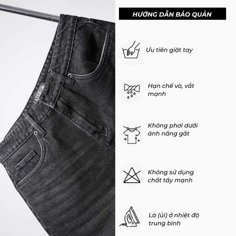 Quần lửng jeans nam CATSA form slimfit tôn dáng chất liệu dày dặn bền màu QSM044 - 045