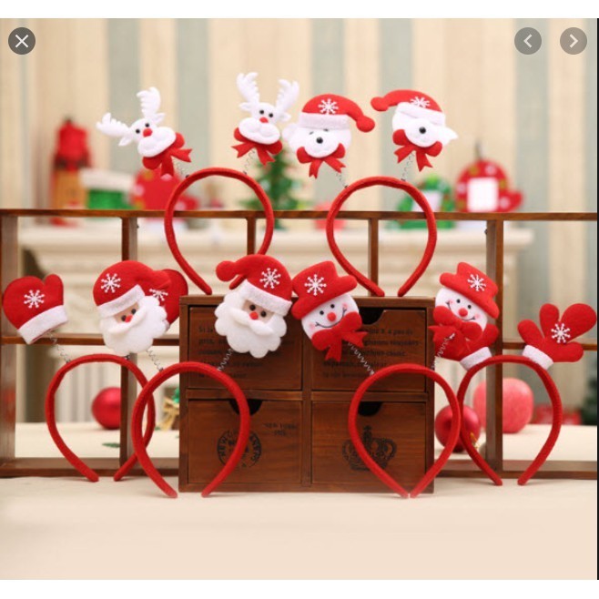 Bờm kẹp băng đô cài tóc Noel mừng Giáng Sinh siêu dễ thương cho bạn gái . Phong cách Hàn Quốc dạ hội