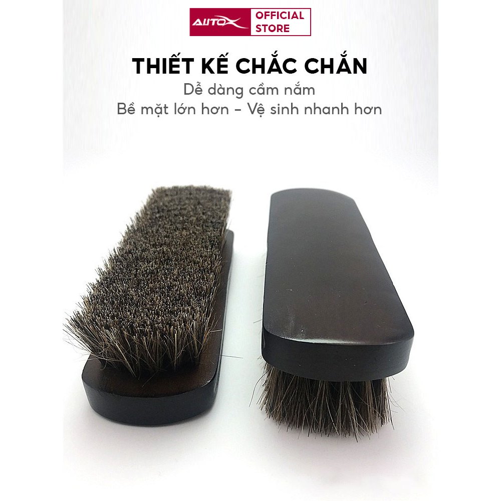 Bàn chải lông ngựa vệ sinh nội thất ô tô AutoX chuyên dụng cho ghế da ghế nỉ nhựa nhám