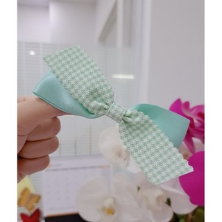 Kẹp tóc nơ phối caro xinh xắn